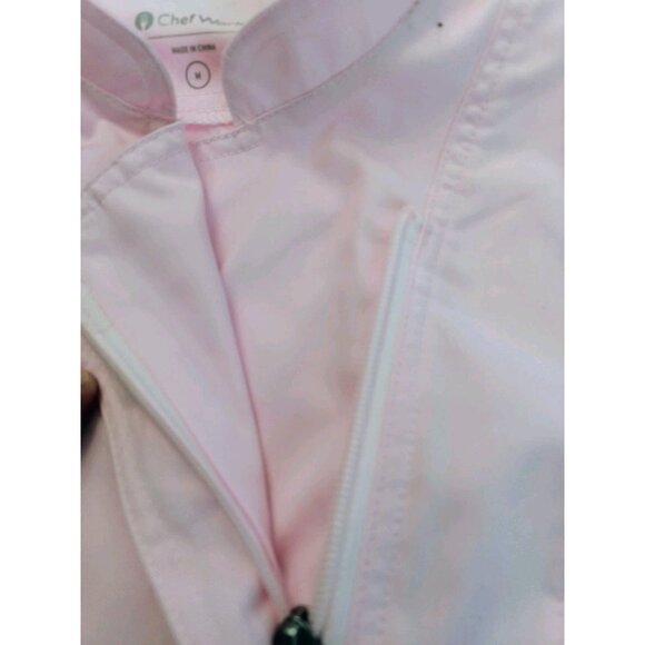 New Chef Works Pink Short Sleeve Work Women Shirt Size Medium Top Zip Complete - Picture 6 of 15